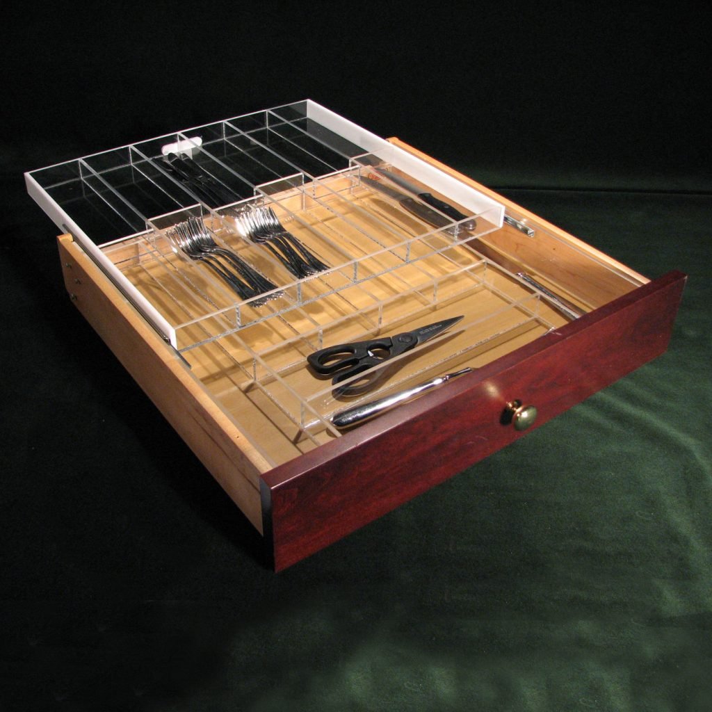 Double Tier Acrylic Custom Drawer Organizers - Custom Inserts